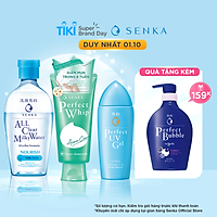 Bộ sản phẩm bảo vệ và giảm mụn Senka (Sữa tẩy trang Milky 230ml + Sữa rửa mặt Acne 100g + Chống nắng UV Gel 80ml)