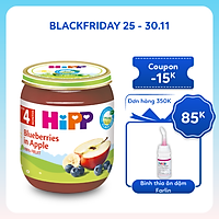 Dinh dưỡng đóng lọ ăn dặm Dâu tím, táo tây HiPP Organic 125g