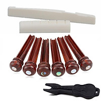 Pure Cocobolo Wood Acoustic Guitar Bridge Pins Abalone Pearl Dot Inlay Guitar String Nails Pin Accessories
