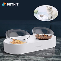 New PETKIT Elevated Double Pet Feeding Bowl 0°/15° Adjustable Stainless Steel Cat Feeders Food and Water Bowls Raised