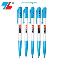 Combo 5 bút bi bấm Thiên Long TL08 màu xanh
