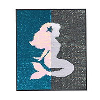 Double-sided Reversible Sequin Frame Mermaid Pattern Home Wall Decoration 35X30CM