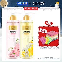 Combo sữa tắm nước hoa Cindy Bloom Aroma Flower mùi hương ngọt ngào nữ tính + Romantic Muse quyến rũ lãng mạn 640g