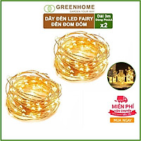 Bộ 2 Dây đèn Led đom đóm Fairy Lights 3 mét (30 bóng) dùng pin AA - tiện lợi, chịu nước, không hao điện