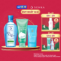 Bộ sản phẩm Senka làm sạch và chống nắng dành cho da mụn (Senka A.L.L.Clear Water Fresh 230ml + SRM Acne Care 100g + Senka Perfect UV Essence 50g)