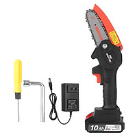 NANWEI 21V Mini Cordless Chainsaw 4-Inch Electric Brush Pruning Saw 2.0Ah Rechargeable Lithium Battery Powered Tree