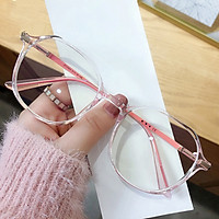 Gọng kính cận nữ - nam mắt tròn màu đen, hồng, tím, xanh chất liệu nhựa/kim loại SA2503. Tròng kính giả cận 0 độ