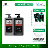 Combo Dầu gội và Sữa tắm cao cấp Romano Vip Passion mạnh mẽ bí ẩn 650g/chai