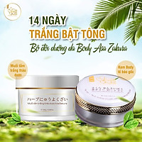 Bộ đôi dưỡng da Body Asa Zakura (Muối tắm trắng thảo dược & Kem Body tế bào gốc)