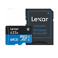 Thẻ Nhớ Lexar Micro SDXC 633X 64GB (95MB/s) (Có Adapter) - Hàng Chính Hãng