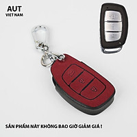 Bao da chìa khóa Smartkey Hyundai Tucson I10 da bò handmade cao cấp