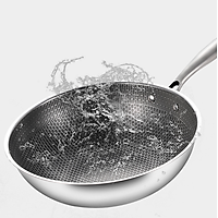 Chảo chống dính sâu lòng inox 304 đa năng, Chảo dùng cho bếp từ, bếp hồng ngoại và bếp ga size 32cm