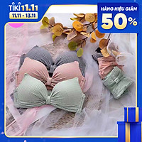 Áo lót không gọng nâng ngực cao cấp, Áo lót nhún nơ thông hơi không gọng sexy thương hiệu BAW TN741
