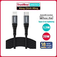 Dây Cáp Sạc USB Type C To Lightning Chứng Nhận MFI Apple Dài 1.2M CHOETECH IP0039 - Hàng Chính Hãng