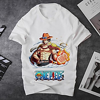 Áo thun Nam Nữ Không cổ ONEPIECE ACE MSOP-08 mẫu mới cực đẹp, có size bé cho trẻ em / áo thun Anime Manga Unisex Nam Nữ, áo phông thiết kế cổ tròn basic cộc tay thoáng mát