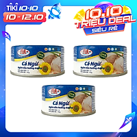 COMBO 3 Hộp cá ngừ ngâm dầu hướng dương 175g - Đồ Hộp Hạ Long