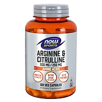 Arginine & Citrulline 500 mg/250 mg | Hỗ trợ quá trình chuyển hóa và sử dụng protein, duy trì các mô cơ khoẻ mạnh, xây dựng cơ bắp, Chống mệt mỏi (120 Viên)
