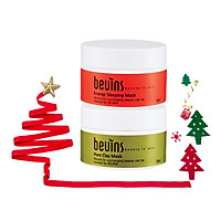 Combo 2 Mặt Nạ Beuins: Cung Cấp Năng Lượng Energy Sleeping Mask & Se Khít Nang Lông Pore Clay Mask
