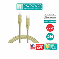 Dây Cáp Sạc Lightning Cho iPhone, iPad Chuẩn MFI Type C To Lightning - RP-CB1005 Dài 2m - Hàng Phân Phối Chính Hãng