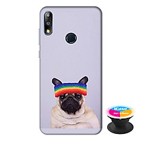 Ốp lưng điện thoại Asus Zenfone Max Pro M2 hình Cún Cưng Đội Nón Mẫu 1 tặng kèm giá đỡ điện thoại iCase xinh xắn - Hàng chính hãng