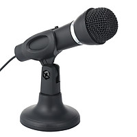 Mini Microphone with Stand 3.5mm Jack Desk Microphone for Computer Gaming Recording Chatting Singing Meeting