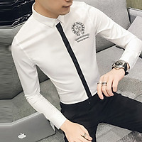 Áo Sơ Mi Nam Đen Họa Tiết Chữ Chrome Heart Cực Phong Cách