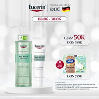 Combo Tinh Chất Pro Acne Giảm Mụn Viêm, Mờ Vết Thâm Eucerin AI Clearing Treatment 40ml + Gel Rửa Mặt Cleansing Gel 200ml