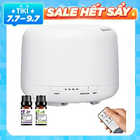 Máy khuếch tán tinh dầu SENSELAB LS 500SL + Tặng 2 Tinh dầu Sả Chanh 10ml + Tinh dầu Oải hương 10ml. Thương hiệu SENSELAB Nhập khẩu Ấn Độ + Kèm Remote Điều khiển - Đèn ngủ nhiều màu