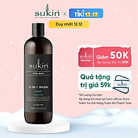 Sukin Sữa Rửa Mặt Tắm Gội Toàn Thân Dành Cho Nam 3 Trong 1 – Hương Thể Thao (Sukin for men 3 in 1 Wash Sport) 500ml