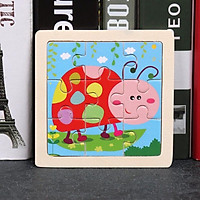 Đồ chơi xếp hình lắp ráp tranh ghép gỗ 9 mảnh hơn 20 mẫu ngộ nghĩnh size nhỏ 11x11cm