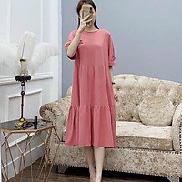 Váy bầu cotton %thiết kế sang chảnh mặc đi làm đi chơi đều đượcFree size 43~68kg