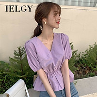 Áo Kiểu Thời Trang Cổ Chữ V Phong Cách Hàn Quốc