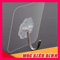 combo 2 móc Móc Dán Tường Siêu Dính Trong Suốt Chịu Lực Tốt Treo Tường Chắc Chắn 6x6 cm