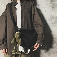 Túi Tote Vải Canvas Đeo Chéo Basic Thời Trang Hàn Quốc