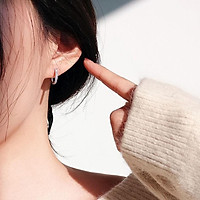 Khuyên Tai Bạc Sweetee BlackFigure Earring, Đính Đá Lấp lánh Dạng Vòng E001 - Giá 1 Chiếc