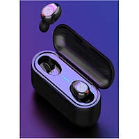 Tai Nghe Bluetooth TWS F9 Tai Nghe Nhét Hai Tai Bluetooth 5.0 True wireless Cảm Ứng Vân Tay, Nút Bấm Chống Nước Dock Sạc Dự Phòng + Túi đựng tai nghe