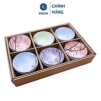 Bộ 6 Chén Sứ Hoa Văn Bốn Mùa Nhật Bản Kachi MK253