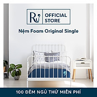 Nệm Foam Cao Cấp Ru9 Original 25cm Trắng Xanh, 3 Lớp Foam Nâng Đỡ Cơ Thể Tối Ưu