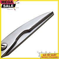Kéo Cắt Gà Và Thịt Đa Năng Inox Có Khóa Gài Cao Cấp Tặng Kèm Miếng Lót Nồi Rửa Bát Silicol Tiện Lợi - Giao Hàng Toàn Quốc