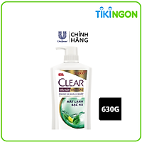 Dầu Gội 630g Clear Sạch Gàu Mát Lạnh Bạc Hà 3X Sức Mạnh Đánh Bay Gàu, Ngứa, Vi Khuẩn