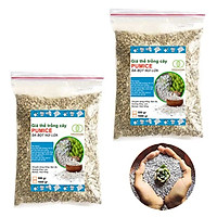 Bộ 2 Đá pumice (đá bọt núi lửa)-Trồng sen đá, xương rồng, hoa hồng, bon sai và cây cảnh.-size 3-5mm-(Túi 1KG)