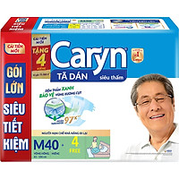 Tã Dán Siêu Thấm Caryn Gói Siêu Tiết Kiệm M40 (40 Miếng) - TẶNG 4 MIẾNG CÙNG SIZE
