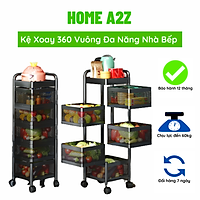 Kệ Xoay Nhà Bếp Đa Năng Cao Cấp Hình Vuông, Kệ Nhà Bếp Tiện Ích Chất Liệu Thép Carbon Siêu Bền
