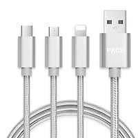 Dây Cáp Sạc Đa Năng 3 Đầu Sạc Nhanh PKCB - Hàng Chính Hãng
