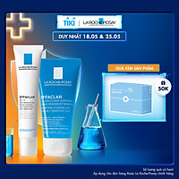 Bộ đôi kem dưỡng giúp giảm mụn đầu đen, giảm bóng nhờn La Roche-Posay Effaclar K+ 40ml và Gel rửa mặt dành cho da dầu mụn Effaclar Gel 50ml