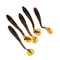 5Piece Lifelike Soft Long Fishing Lure Swimbaits Worm Artificial T Tail Bait Fishing Tackle 122mm