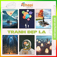 Tranh tô màu theo số Chapi Tranh Đẹp Lạ về đêm Size 40x50cm đã căng khung