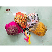 Đèn lồng vải lanh hoa xinh xắn size 30 cm xuất xứ Hội An