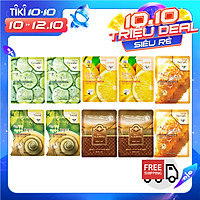 COMBO 10 MẶT NẠ 3W CLINIC 5 LOẠI DƯỠNG TRẮNG DA 7 NGÀY –CHIẾT XUẤT DƯA LEO, NHAU CỪU, ỐC SÊN , SỮA ONG CHÚA, NIACINAMIDE 3W CLINIC MASK SHEET 23ML/ MIẾNG