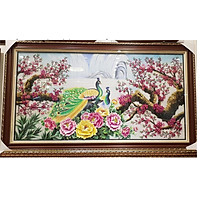 Bức tranh đá quý - Công đào mẫu đơn